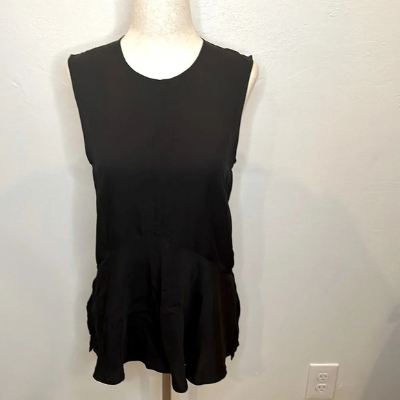 THEORY 100% SILK PEPLUM TOP - Picture 2 of 7